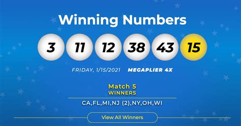 mega millions winning numbers today winner 42